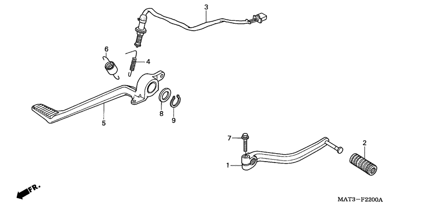 Brake pedal/change pedal