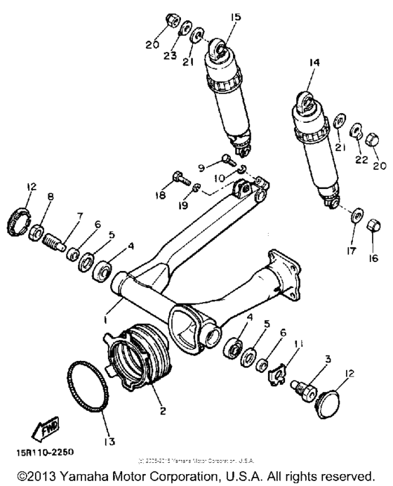 Swing arm-rear shocks