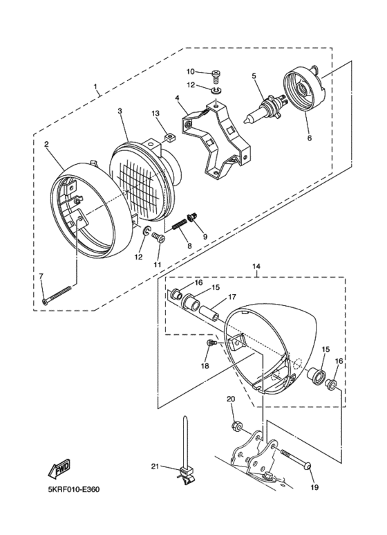 XVS250 Headlight assy