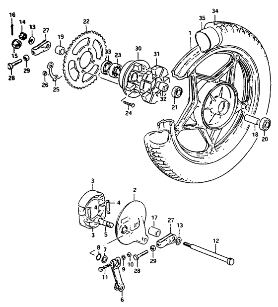Rear wheel complete assy