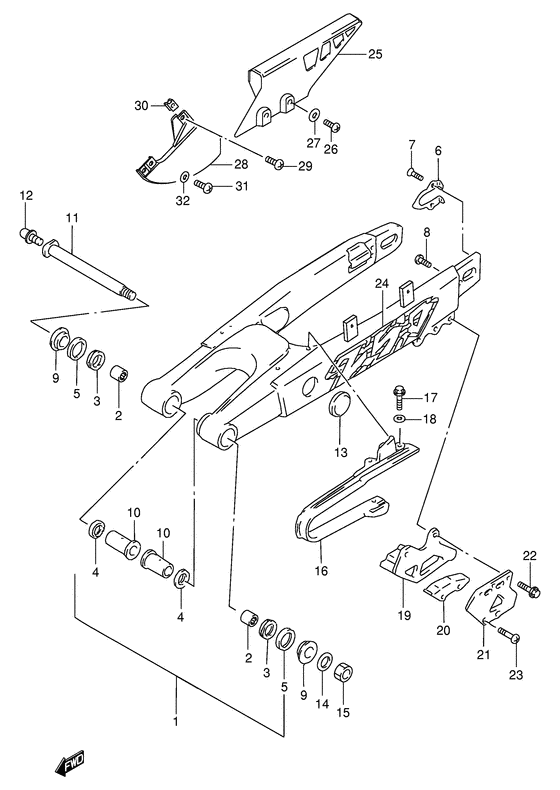 Rear swing arm