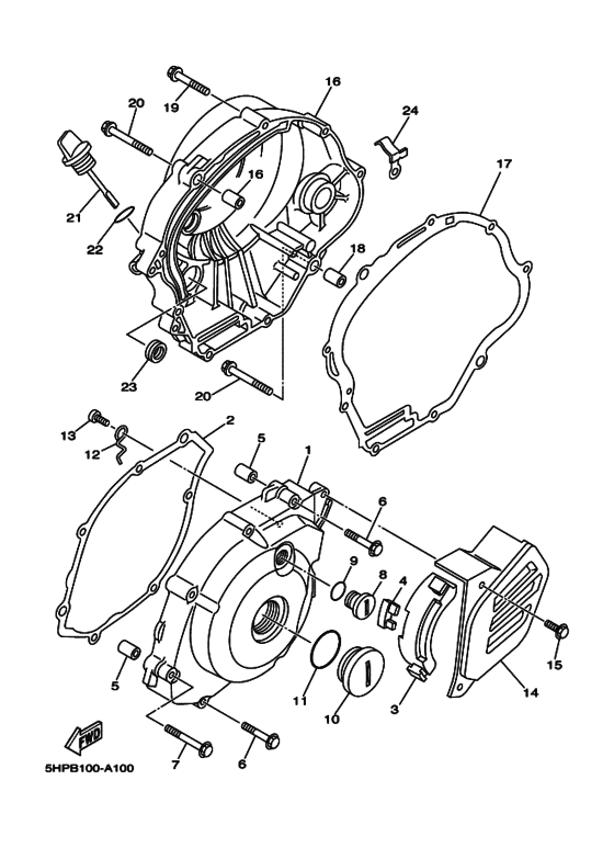 TTR125L Crankcase cover ass`y  (v