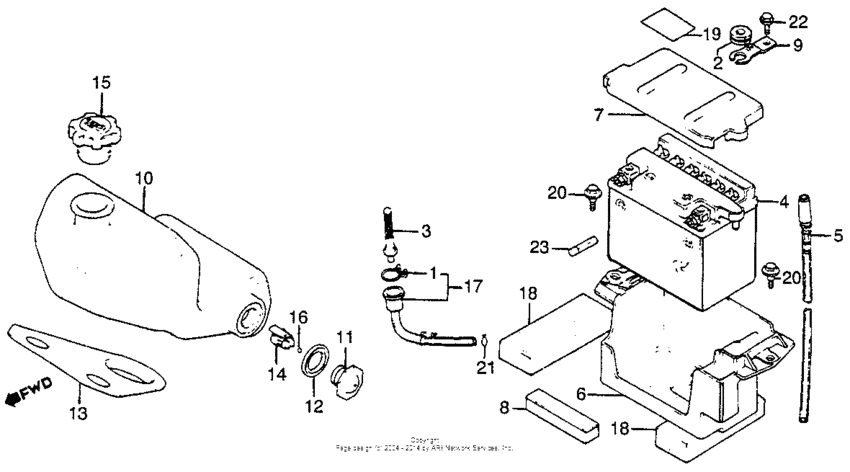 Oil tank + battery