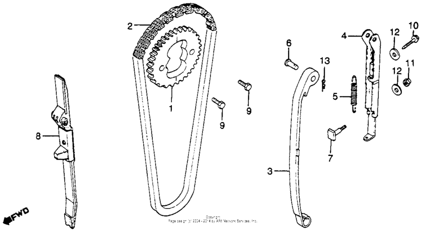 Cam chain + tensioner