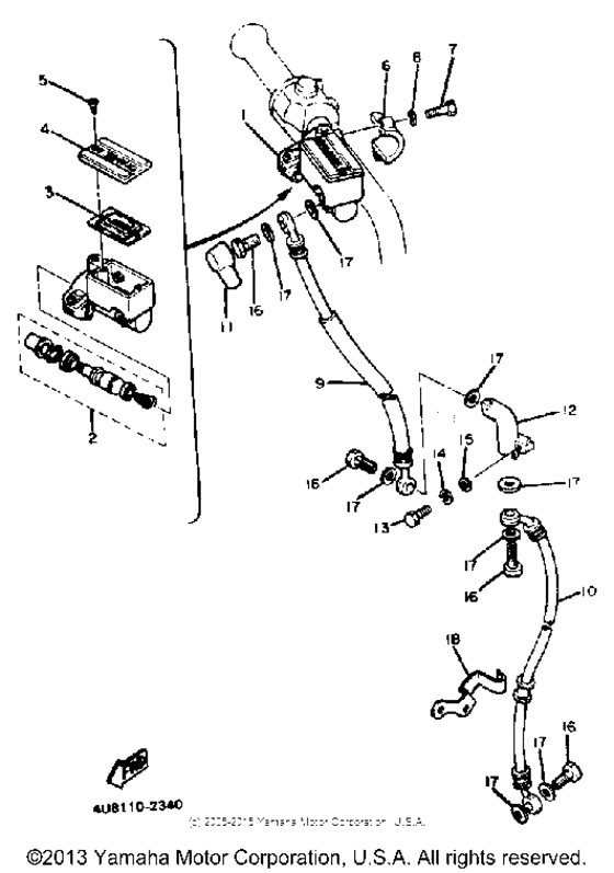 XJ550RK Главный тормозной цилиндр