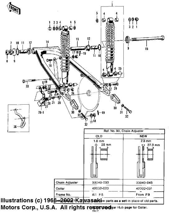 Swing arm/shock absorbers