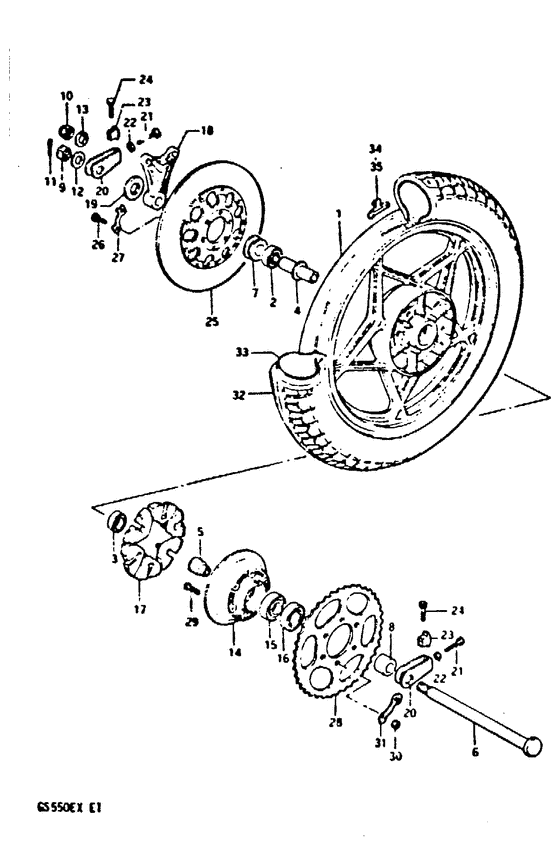 Rear wheel complete assy