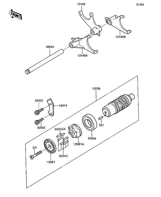 ZX1100 Change drum / shift fork