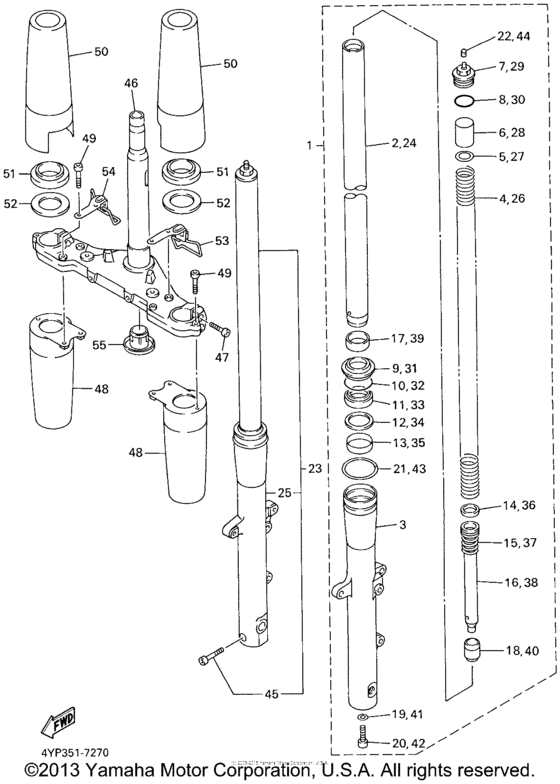XVZ1300ANC Передняя вилка