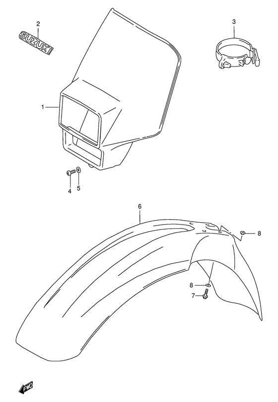 Headlamp cover  front fender