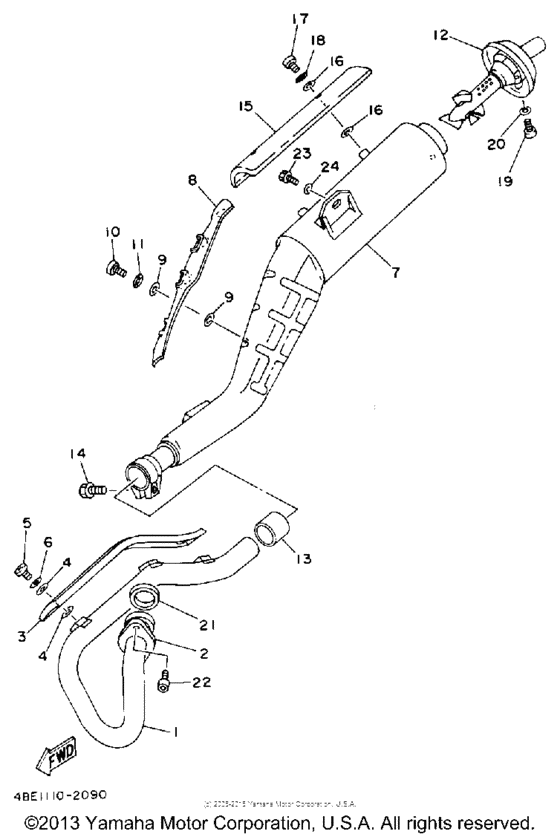 XT225D Выхлопная система