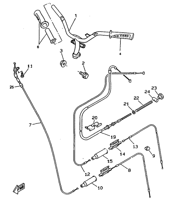 CW50RSX Steering handle. cable