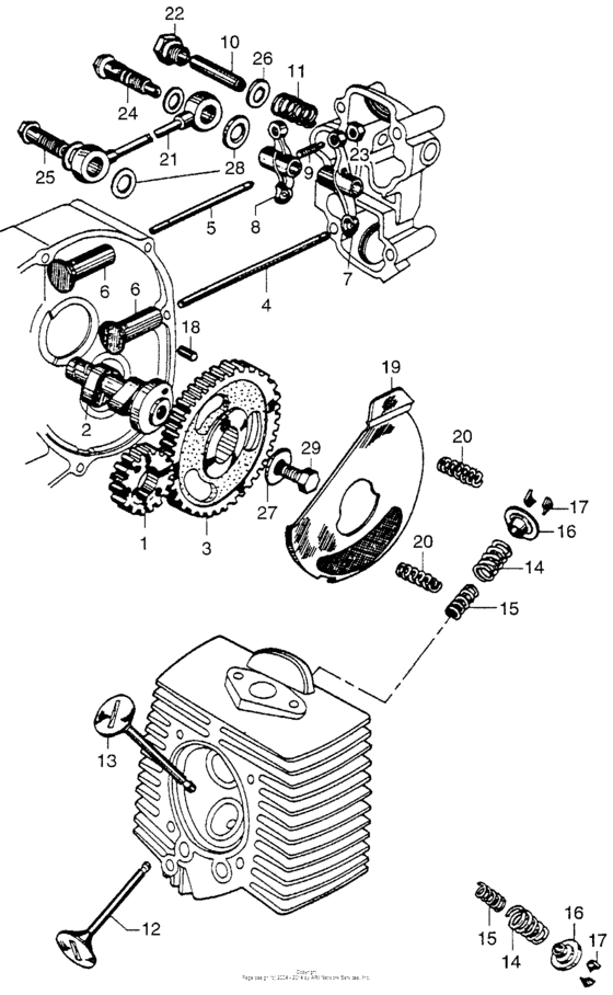 Camshaft + valve + oil pump