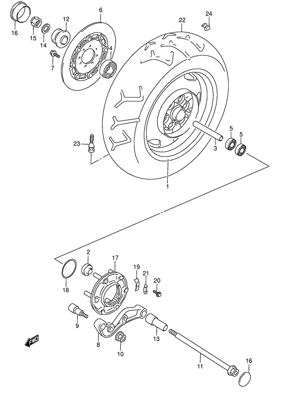 Rear wheel complete assy