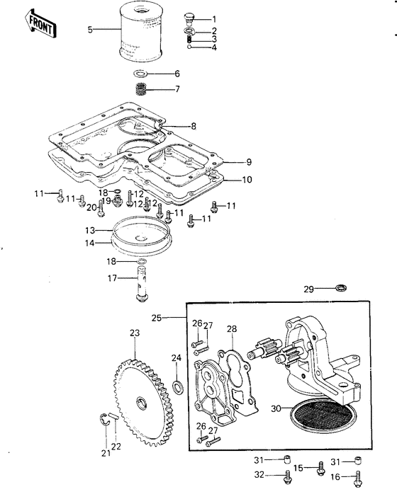 Oil pump/oil filter/oil pan