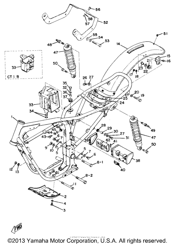 Frame, rear cushion & rear fender