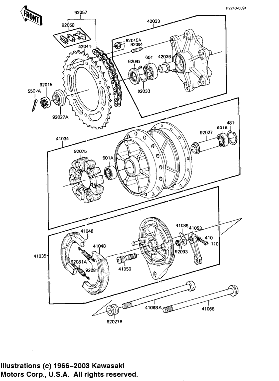 Rear hub/brake/chain