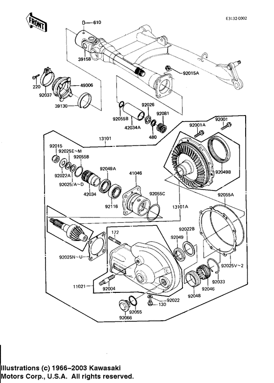 Drive shaft/final gears