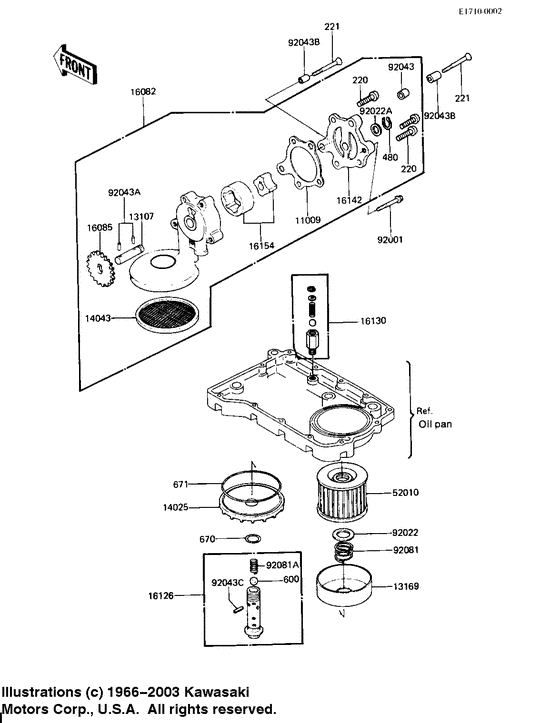 KZ650 Насос масляный  / фильтр масляный