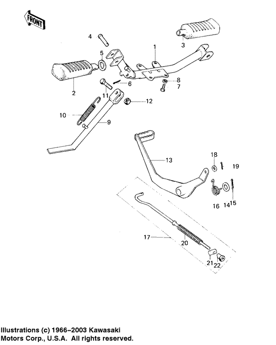 Footrests/stand/brake pedal