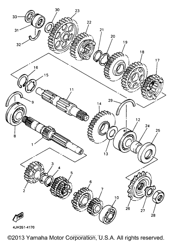 YZF600RJC Трансмиссия