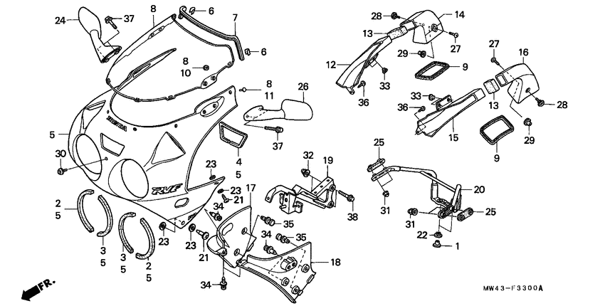 Upper cowling assy