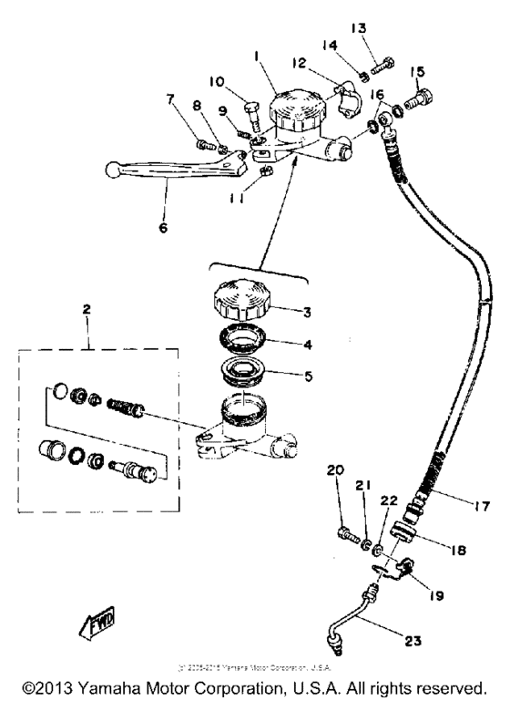 Master cylinder - brake hose