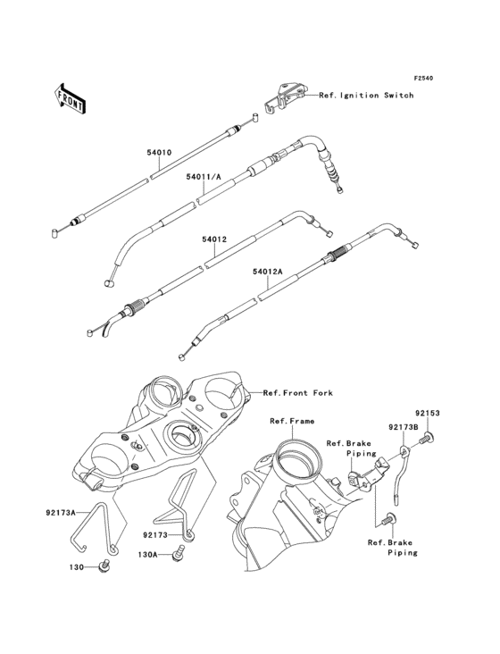 KLE650 Тросы управления