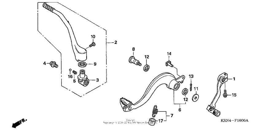 Pedal + kick starter arm