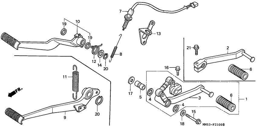 Brake pedal/change pedal