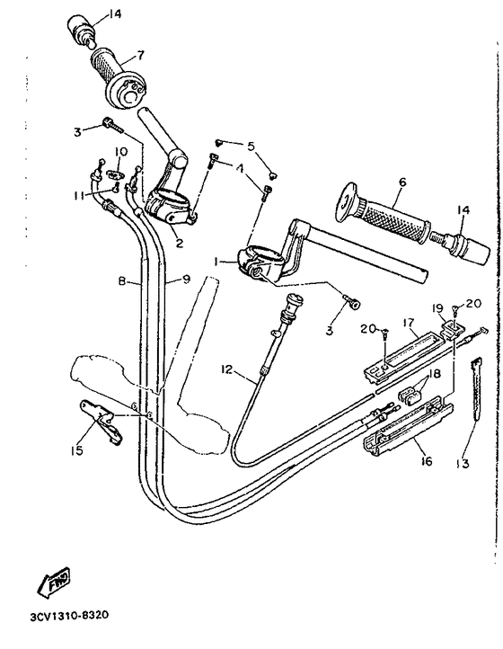 Steering handle. cable