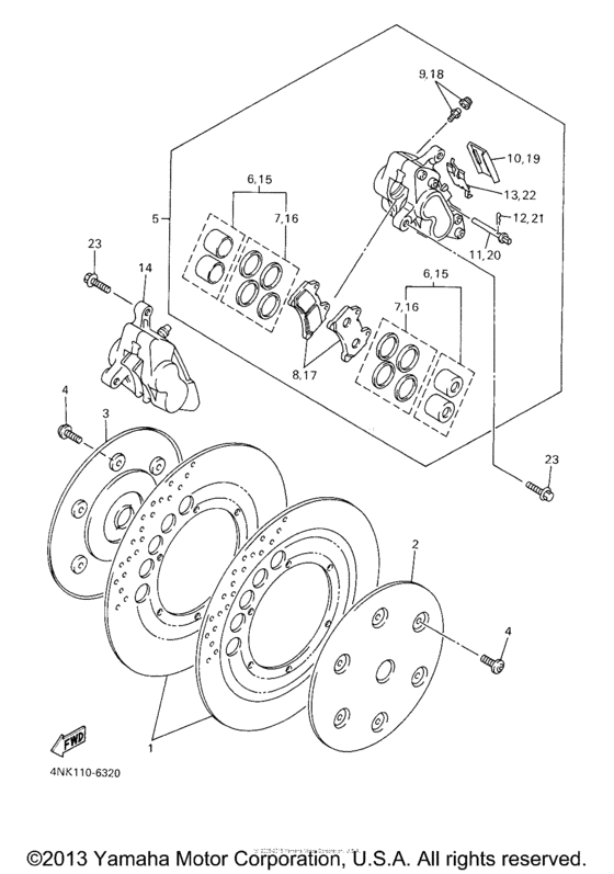 XVZ13ATM Передний суппорт