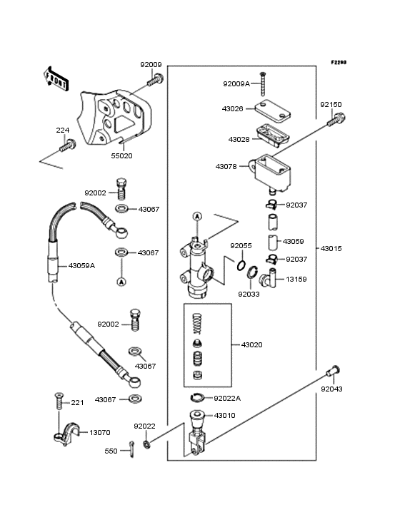 KX125 Задний торм цилиндр