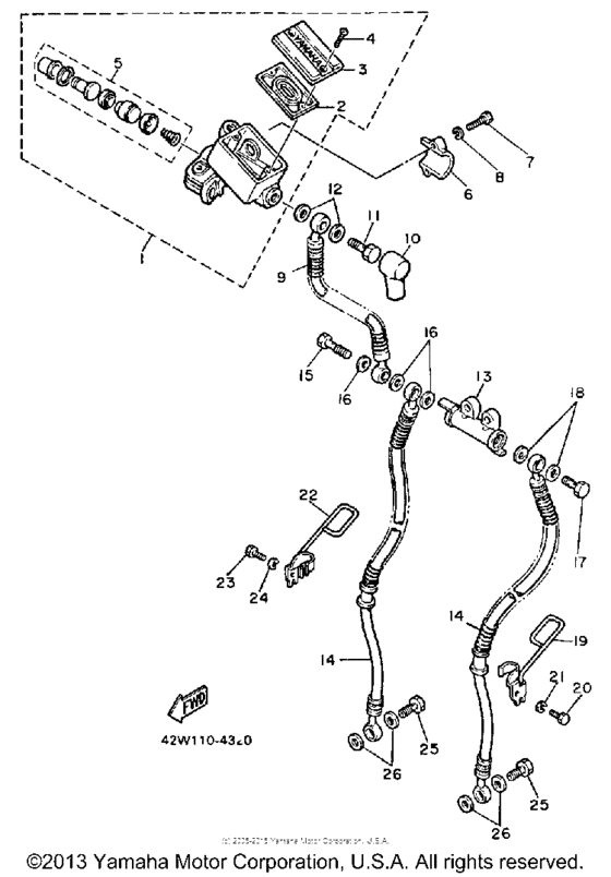 XV1000NC Главный тормозной цилиндр
