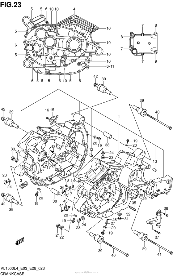 Crankcase (Vl1500Bl4 E03)