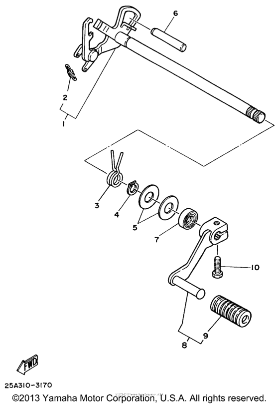 TW200HC Вал переключения