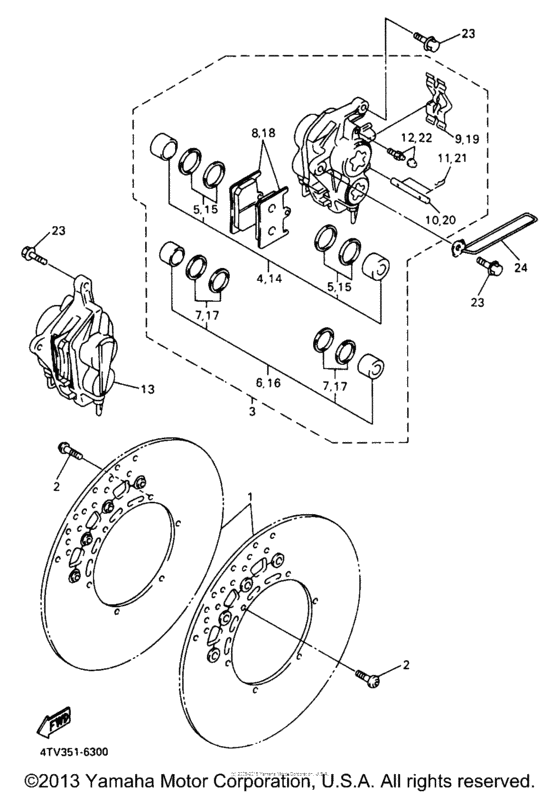YZF600RJ Передний суппорт