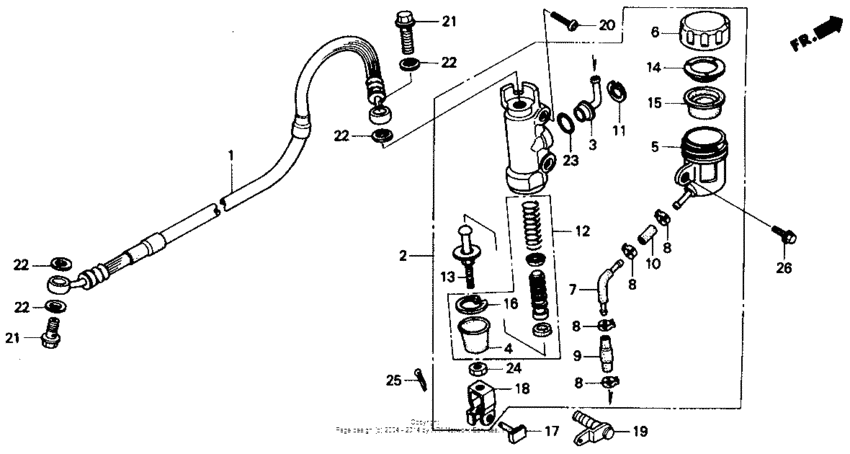 Rear brake master cylinder 90-91