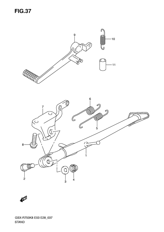 GSX-R750 Подножка