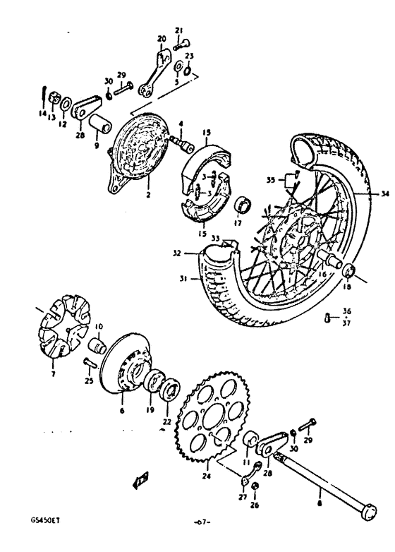 Rear wheel complete assy
