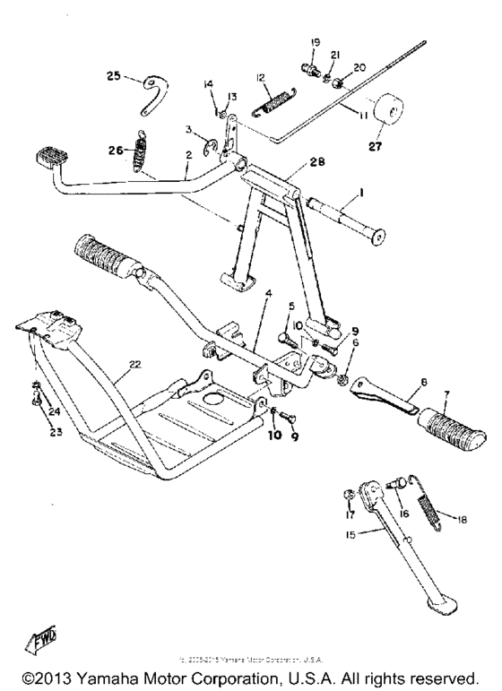 Stand foot rest & rear brake pedal
