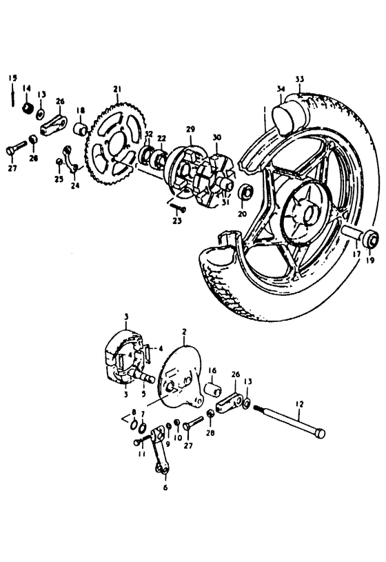 Rear wheel complete assy