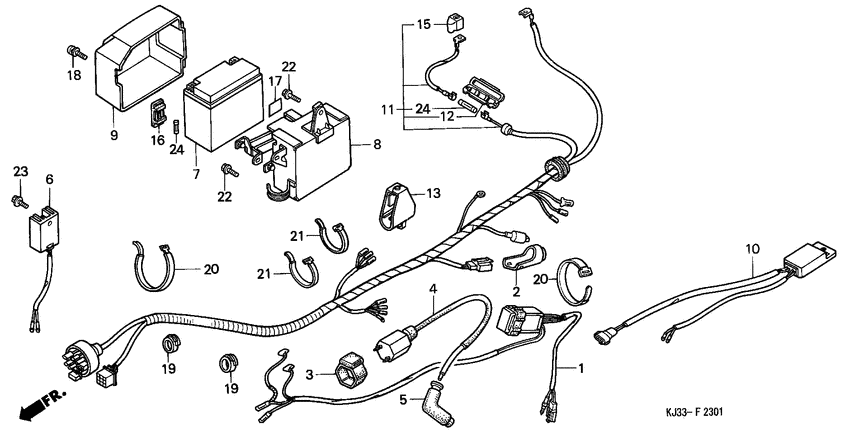 Wire harness/battery