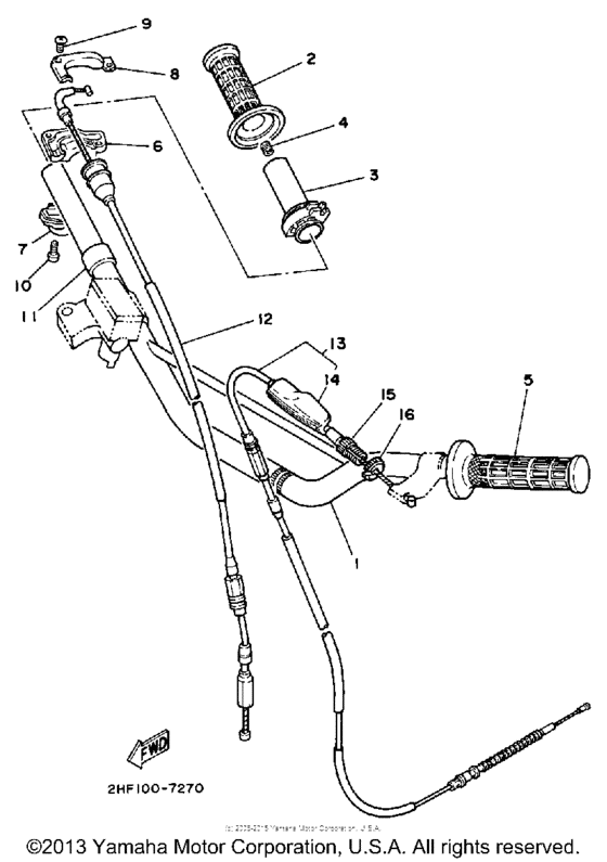 YZ80T (Motocross) Руль -тросы