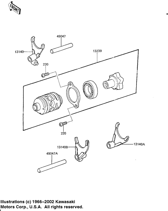 Gear change drum & forks