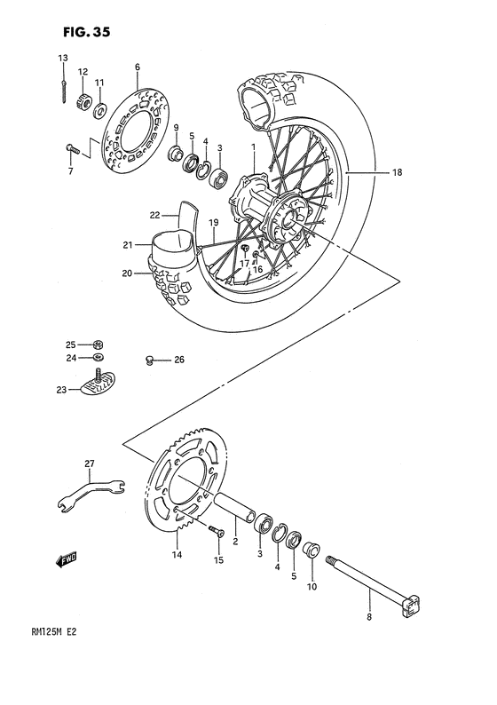 Rear wheel complete assy