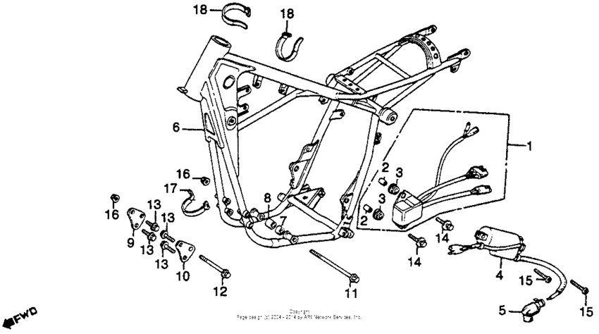 Frame + ignition coil 80