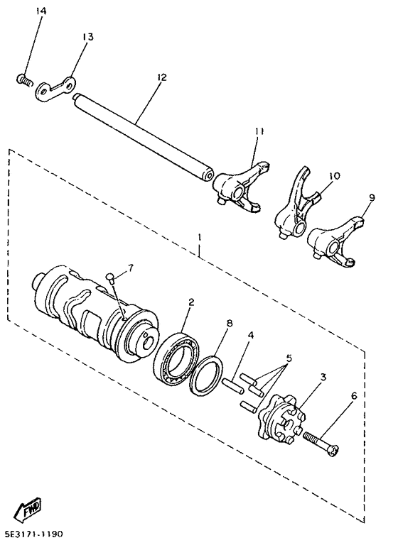 Shift cam. fork