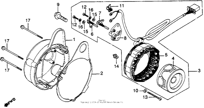 Alternator cover + alternator