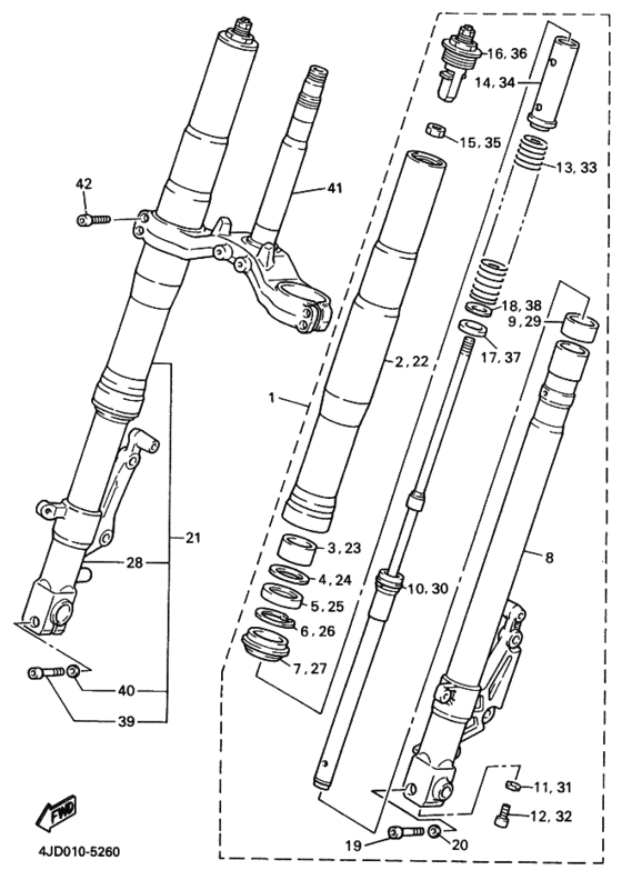 Front fork assy(ur silv